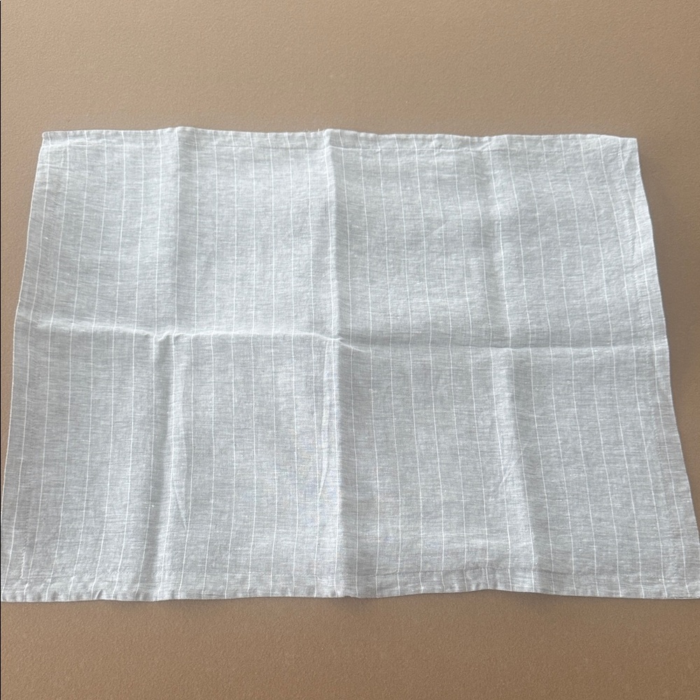 Crate&Barrel grey and white pinstripe standard pillow sham